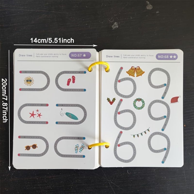 Capstro Tracing the Lines Stroke-Erase Workbook for Kids – 96 Page Reusable Line Tracing and Pen Control Practice Book | Preschool Writing Activity Book - Image 3